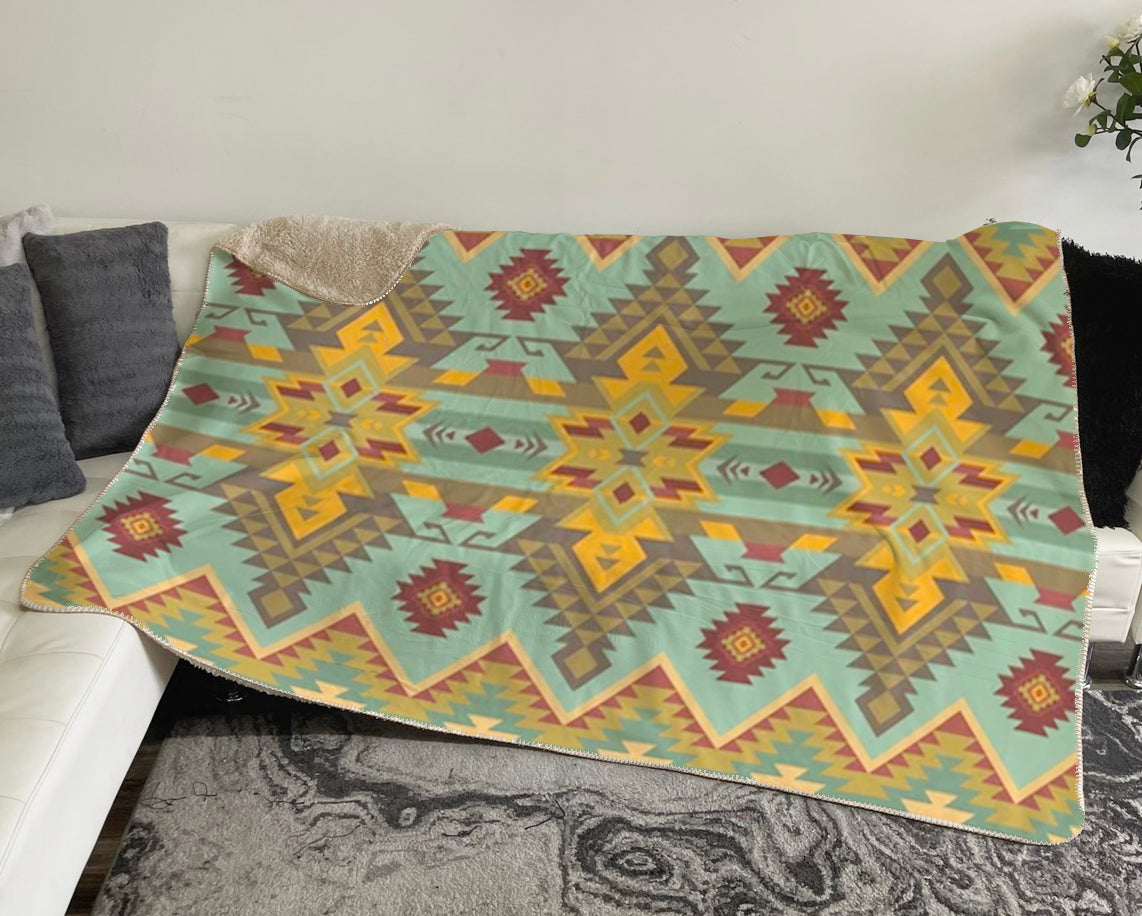 Native American Southwest, Aztec, Navajo seamless pattern. Tribal geometric print. Ethnic Sherpa blanket