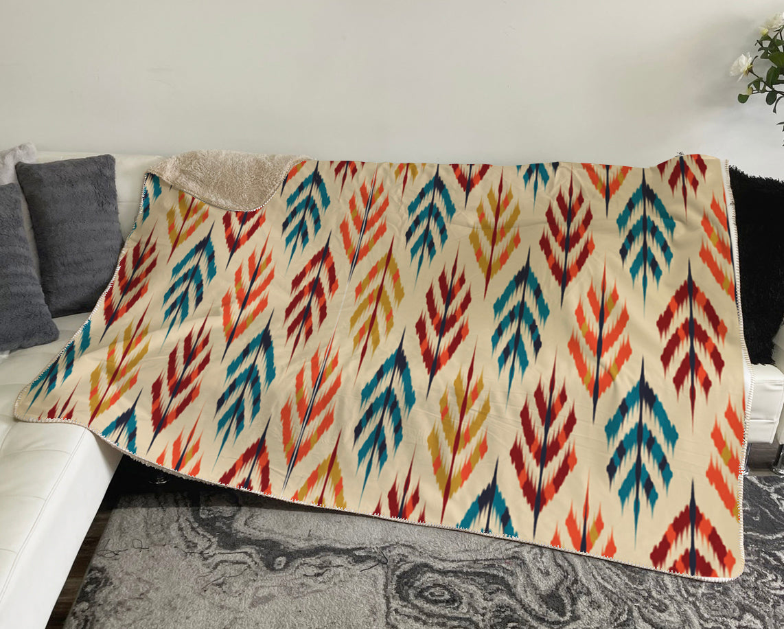 Ethnic leaf pattern in tribal, folk embroidery, and Mexican style. Aztec geometric art ornament print Sherpa