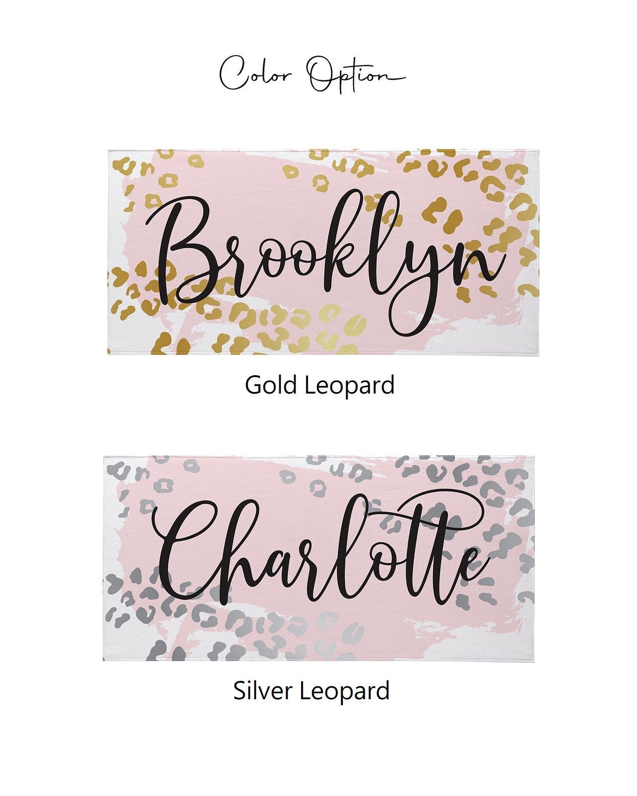 New Metallic Leopard Beach Towel Custom Pool Towel Beach Towel With Name Outside Birthday Vacation Gift