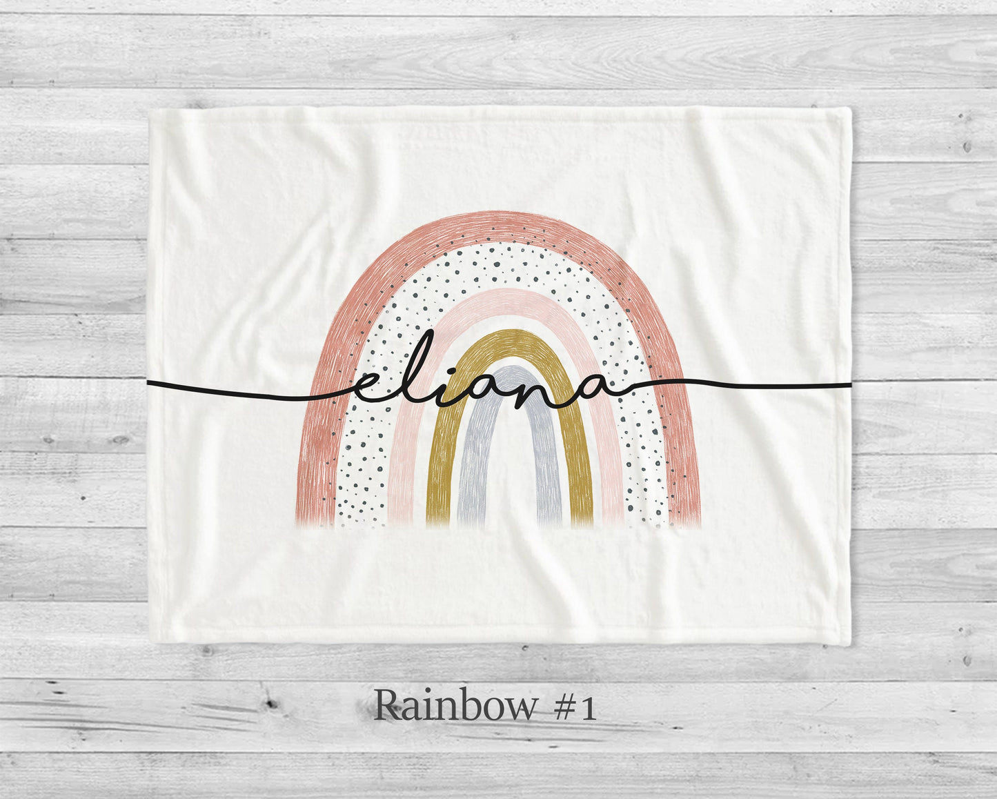 Retro Rainbow personalize blanket, Minky or Sherpa custom blanket, Baby blanket, birthday gift idea