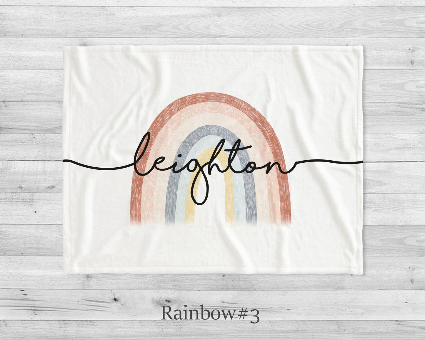 Retro Rainbow personalize blanket, Minky or Sherpa custom blanket, Baby blanket, birthday gift idea