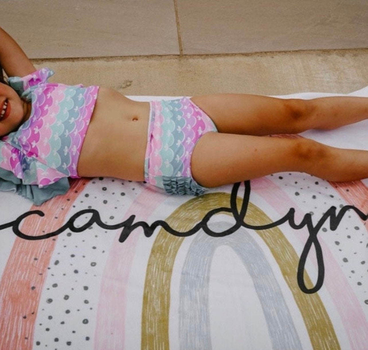 Personalized Rainbow Design Beach Towel Personalized Name Bath Towel Custom Pool Towel Beach Towel With Name Outside Birthday Vacation Gift
