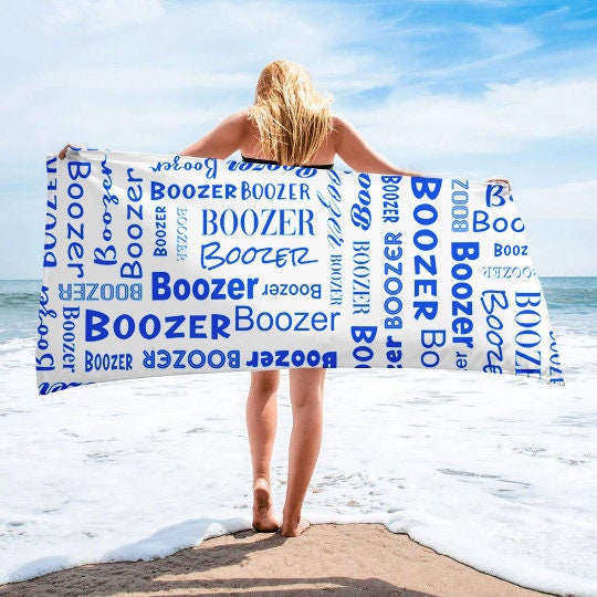 NEW Repeat Name Design Personalized Beach Towel, Custom Pool Towel Beach Towel With Name Outside Birthday Vacation Gift