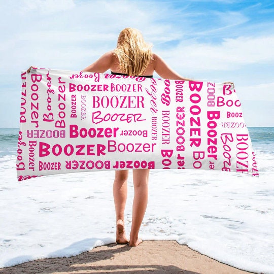 NEW Repeat Name Design Personalized Beach Towel, Custom Pool Towel Beach Towel With Name Outside Birthday Vacation Gift