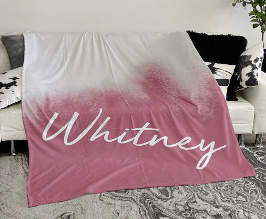 Personalized Tie Dye Style Print Blanket, Custom Blanket With Name Outside Birthday Holiday Gift