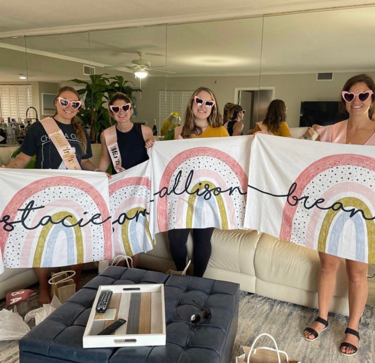 Personalized Rainbow Design Beach Towel Personalized Name Bath Towel Custom Pool Towel Beach Towel With Name Outside Birthday Vacation Gift