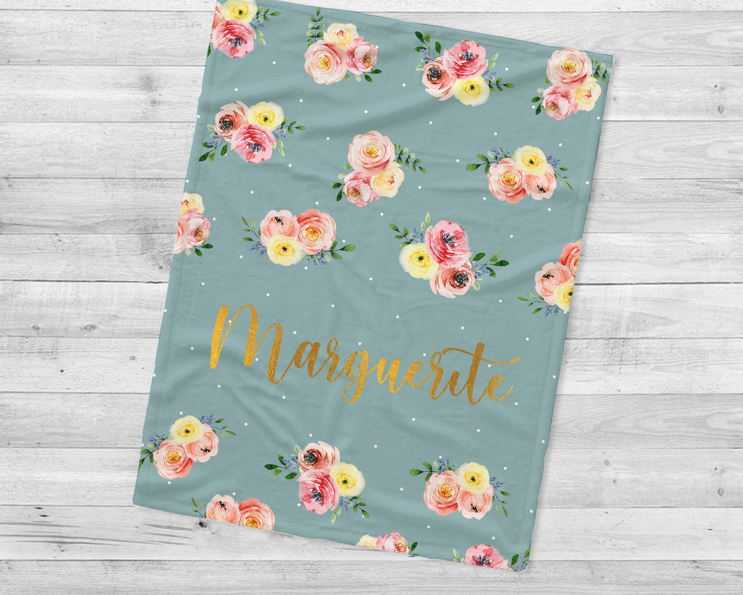 Floral Design Personalized blanket with Name, Custom blanket gift, Birthday Anniversary Gift