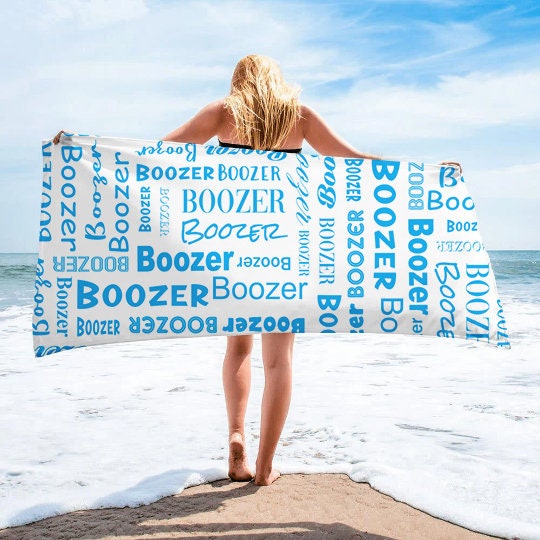 NEW Repeat Name Design Personalized Beach Towel, Custom Pool Towel Beach Towel With Name Outside Birthday Vacation Gift