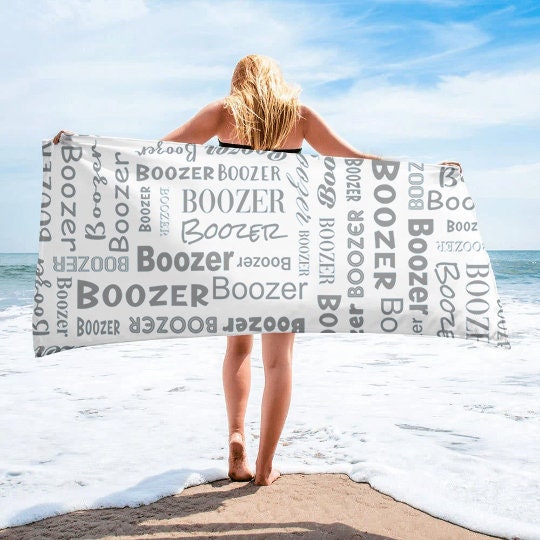 NEW Repeat Name Design Personalized Beach Towel, Custom Pool Towel Beach Towel With Name Outside Birthday Vacation Gift