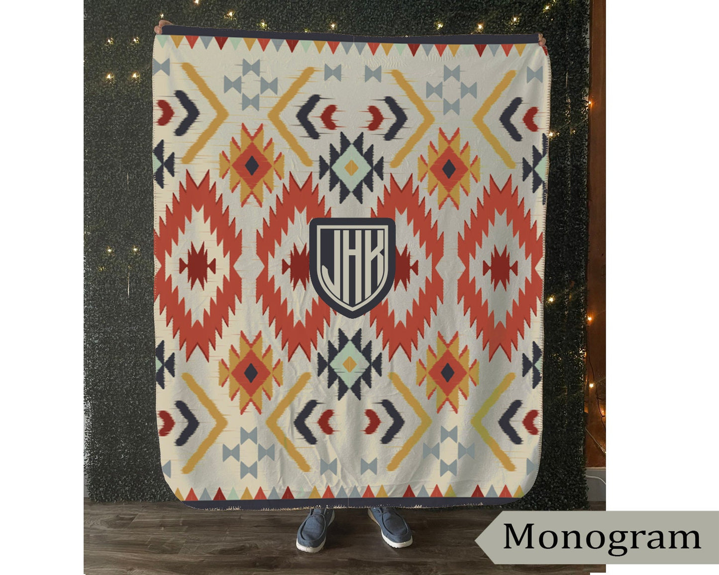 Rustic Aztec Design personalize blanket, Minky or Sherpa custom blanket, Baby blanket, birthday gift idea