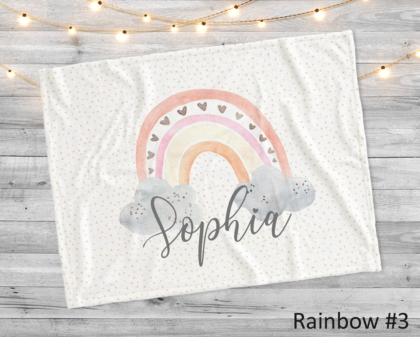 Watercolor Paint Rainbow with personalize name blanket, Minky or Sherpa custom blanket, Baby blanket, birthday gift idea