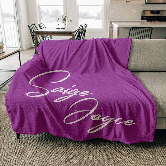 Scripty Personalized Blankets with Name for Boys Girls Adult, Sparkling Print Personalized Blankets Gift