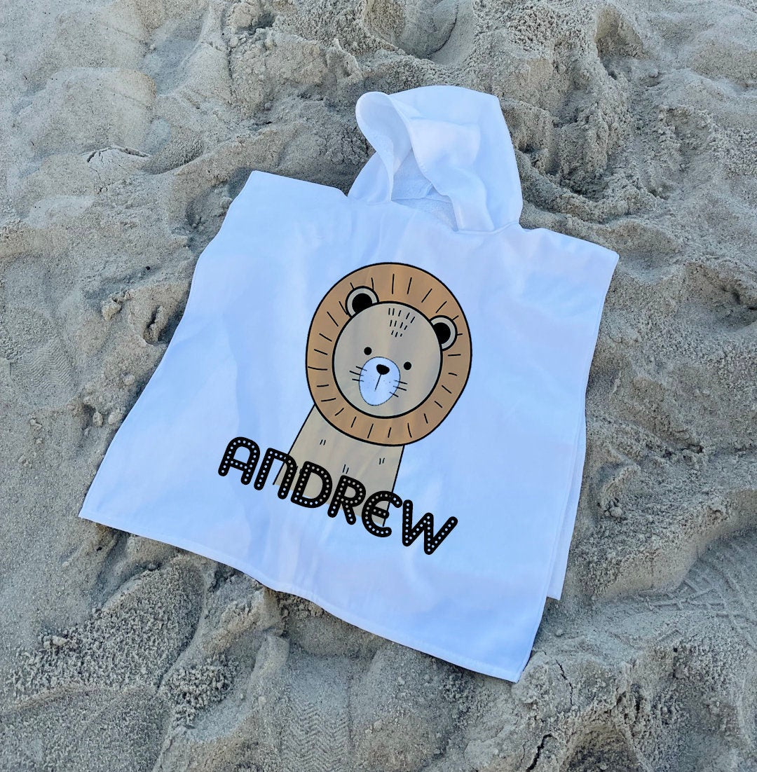 Hooded Animal Style Towel For Kids, Personalized Hooded Towels for Toddlers, Beach Towel Hoodie, Beach Towels for Babies and Toddler