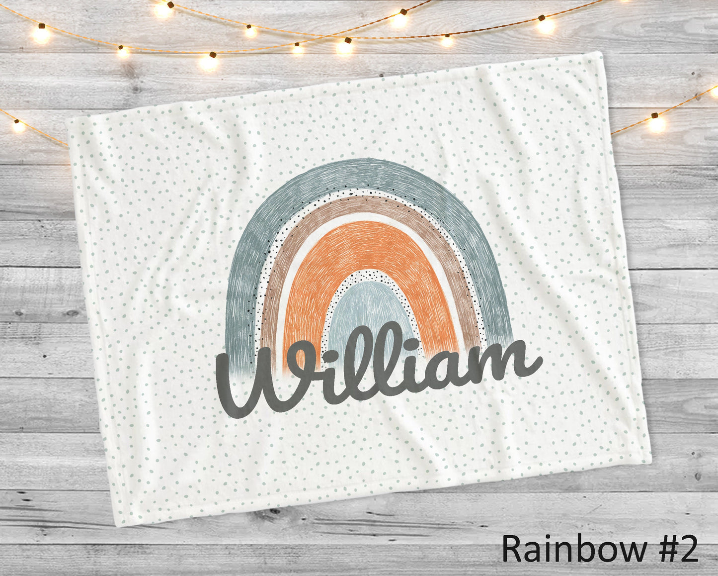 Watercolor Paint Rainbow with personalize name blanket, Minky or Sherpa custom blanket, Baby blanket, birthday gift idea