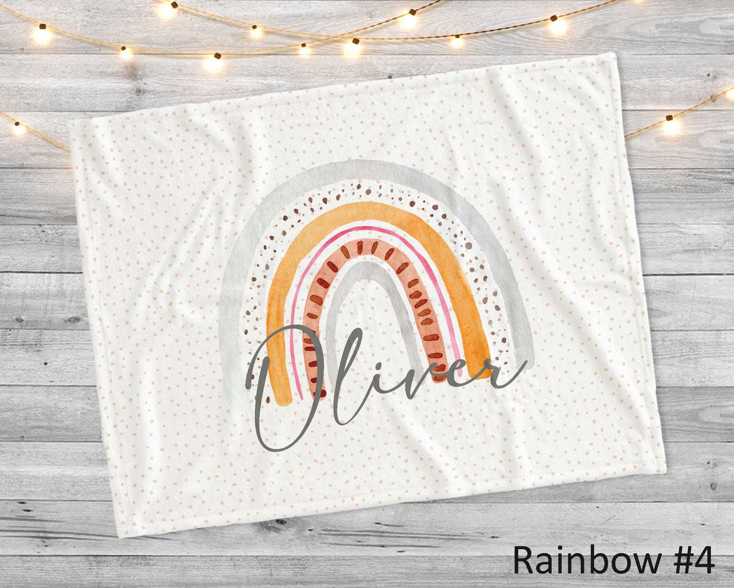 Watercolor Paint Rainbow with personalize name blanket, Minky or Sherpa custom blanket, Baby blanket, birthday gift idea