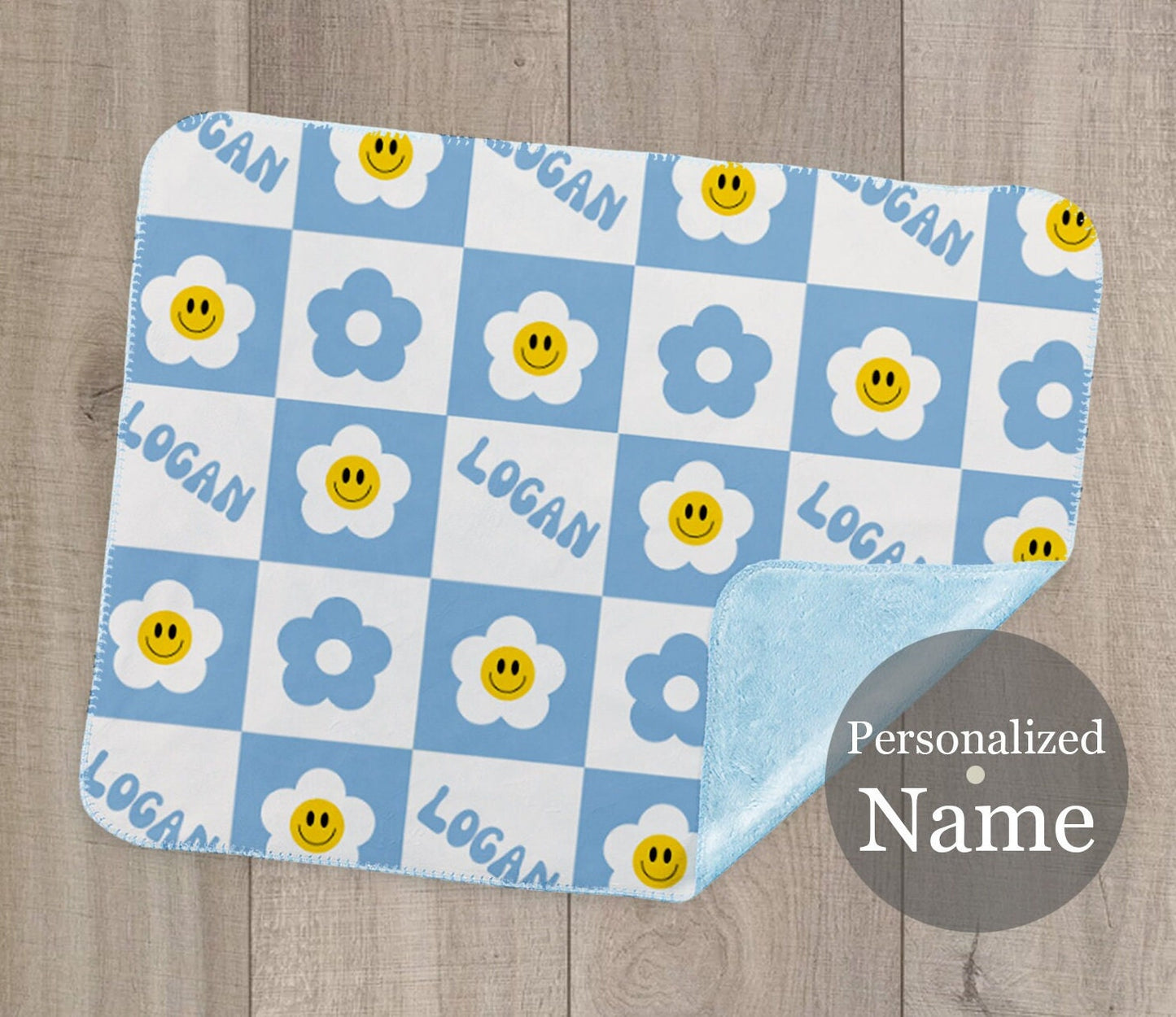 Flower design personalize blanket, New color Lined Sherpa custom blanket, Baby blanket, birthday gift idea