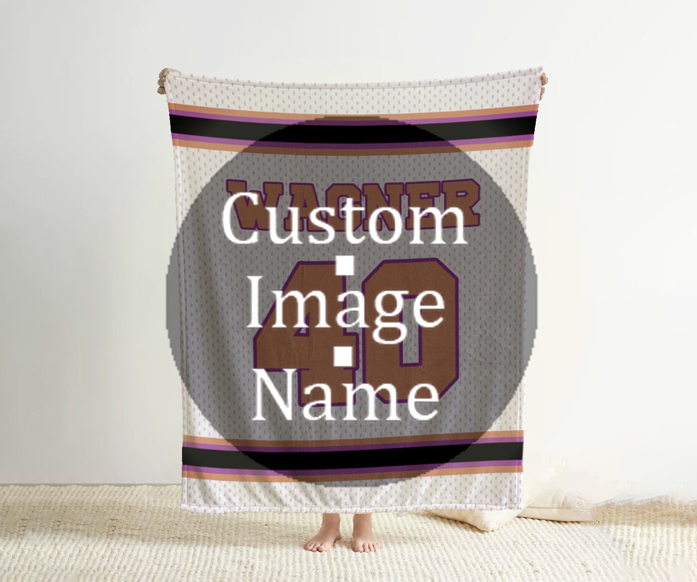 Sports Jersey Personalized blanket, Minky or Sherpa custom blanket, personalization blanket, birthday gift idea