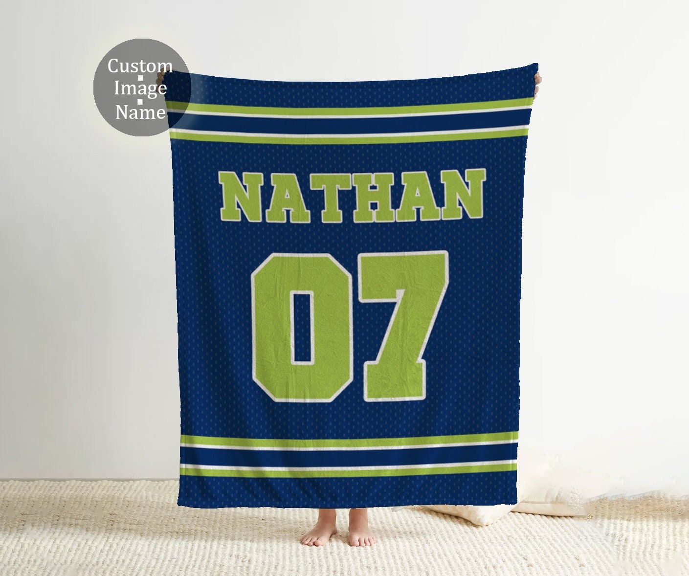 Sports Jersey Personalized blanket, Minky or Sherpa custom blanket, personalization blanket, birthday gift idea