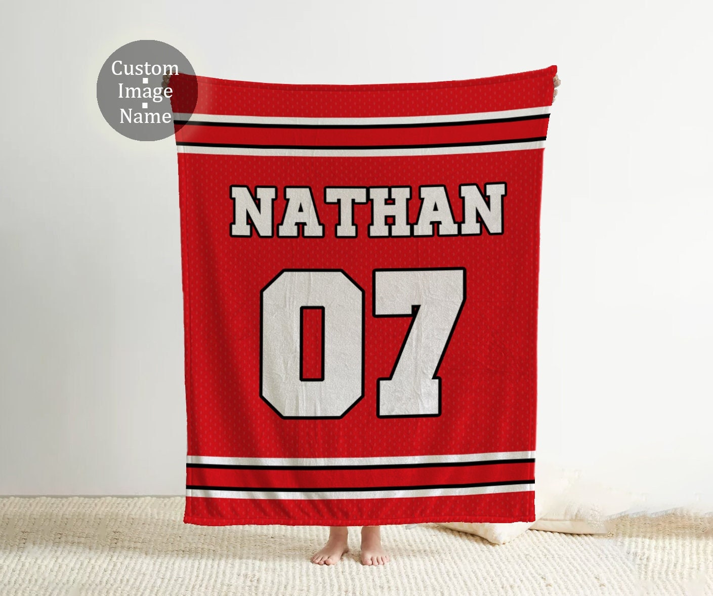 Sports Jersey Personalized blanket, Minky or Sherpa custom blanket, personalization blanket, birthday gift idea