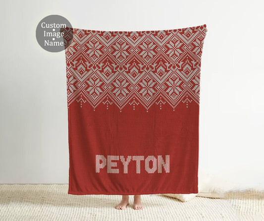 Personalized vintage rustic style blanket with Name, Custom blanket gift, Birthday Anniversary Gift