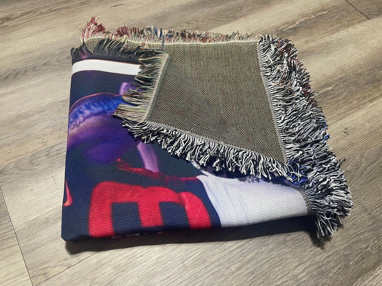 Personalized Four Photo Custom Sublimated Tapestry Woven Cotton Throw - Made in The USA (60"x54")