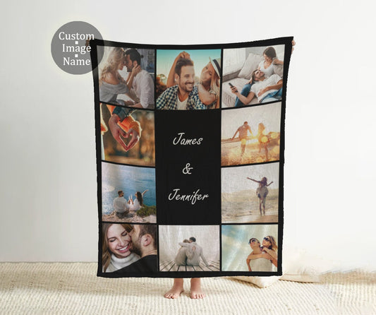 Custom Photo Blanket Using 10 Couple Photo + Name Custom Dog Blanket Personalized Blankets Cat Picture Blanket Photo Blanket Gift