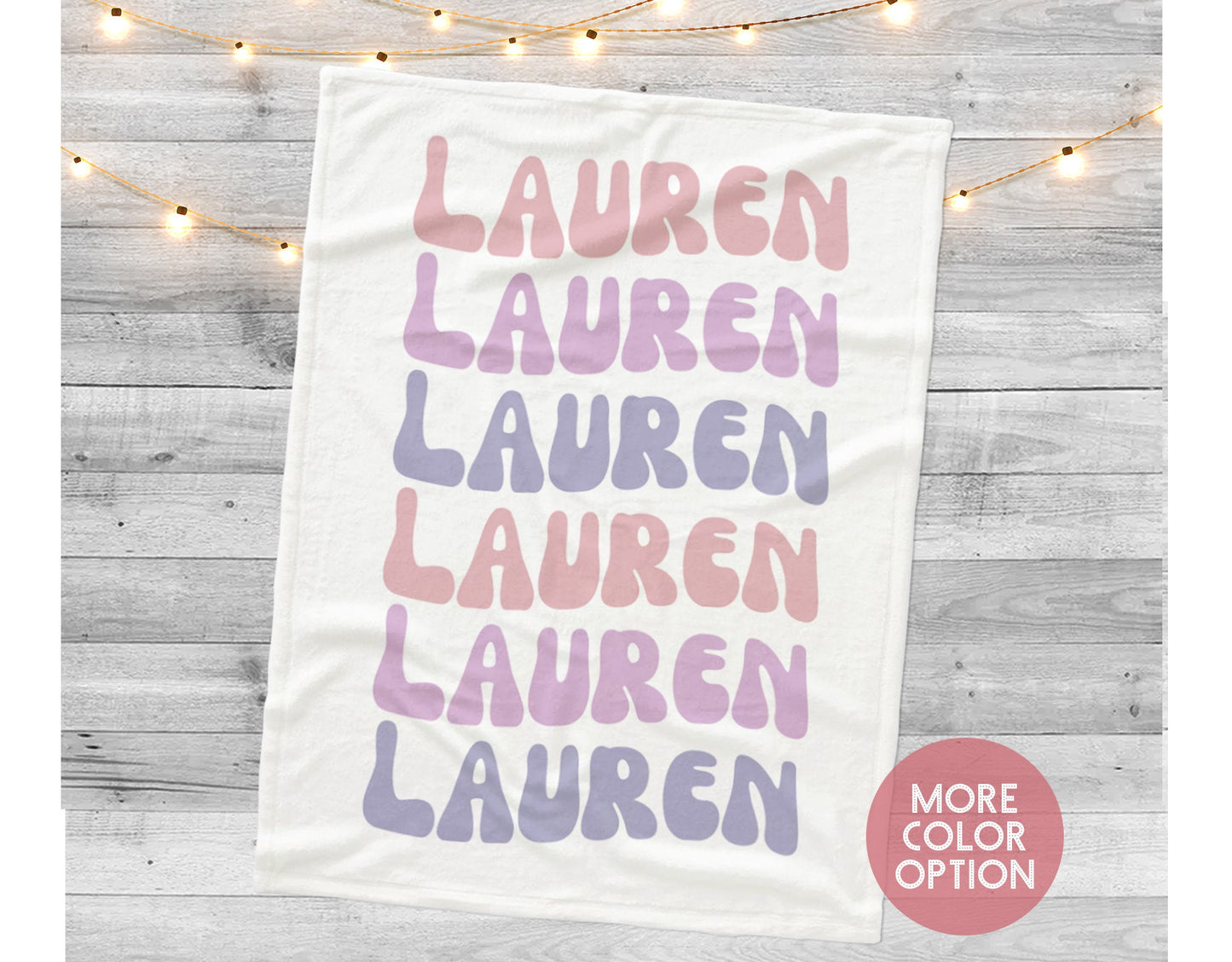 Watercolor Repeat Name personalize blanket, Minky or Sherpa custom blanket, Baby blanket, birthday gift idea