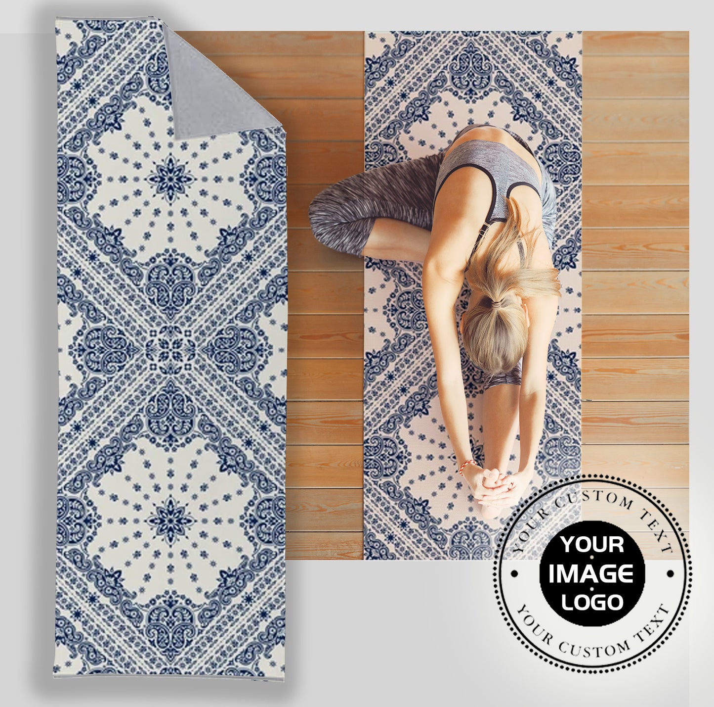 Copy of Copy of Copy of Round Ornament Pattern. Vintage decorative elements Yoga Mat Towel