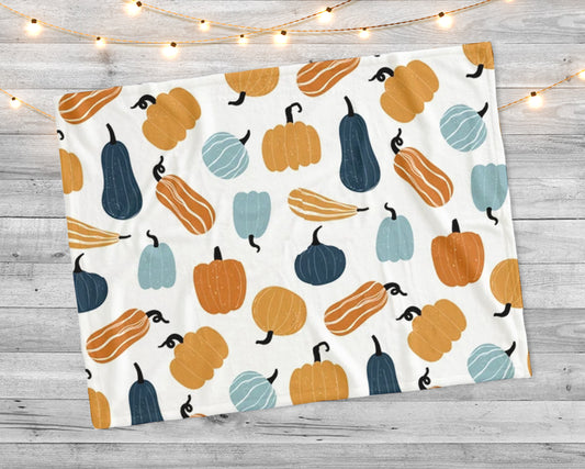 Autumn pattern. Design for greeting card and invitation of seasonal fall holidays, hallo ween, thanks giving, harvest Minky Blanket