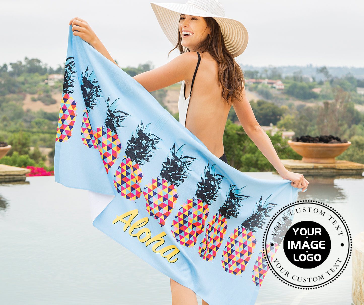 Aloha Pineapple Beach Towel