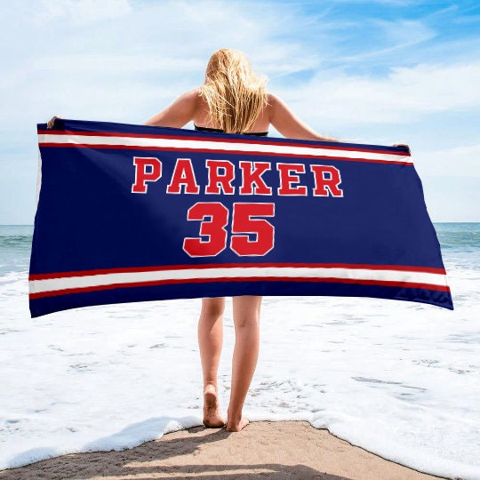 Sports Personalized Beach Towel Personalized Name Bath Towel Custom Pool Towel Beach Towel With Name Outside Birthday Vacation Gift