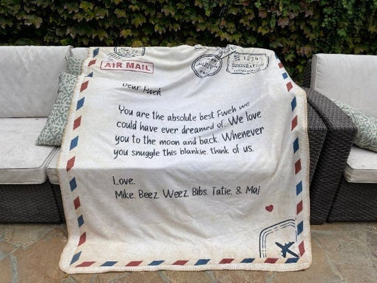 Personalized Love Letter Blanket, Handwriting Blankets for Mom, Dad, Father's Day, Grandparent, Wedding, Anniversary