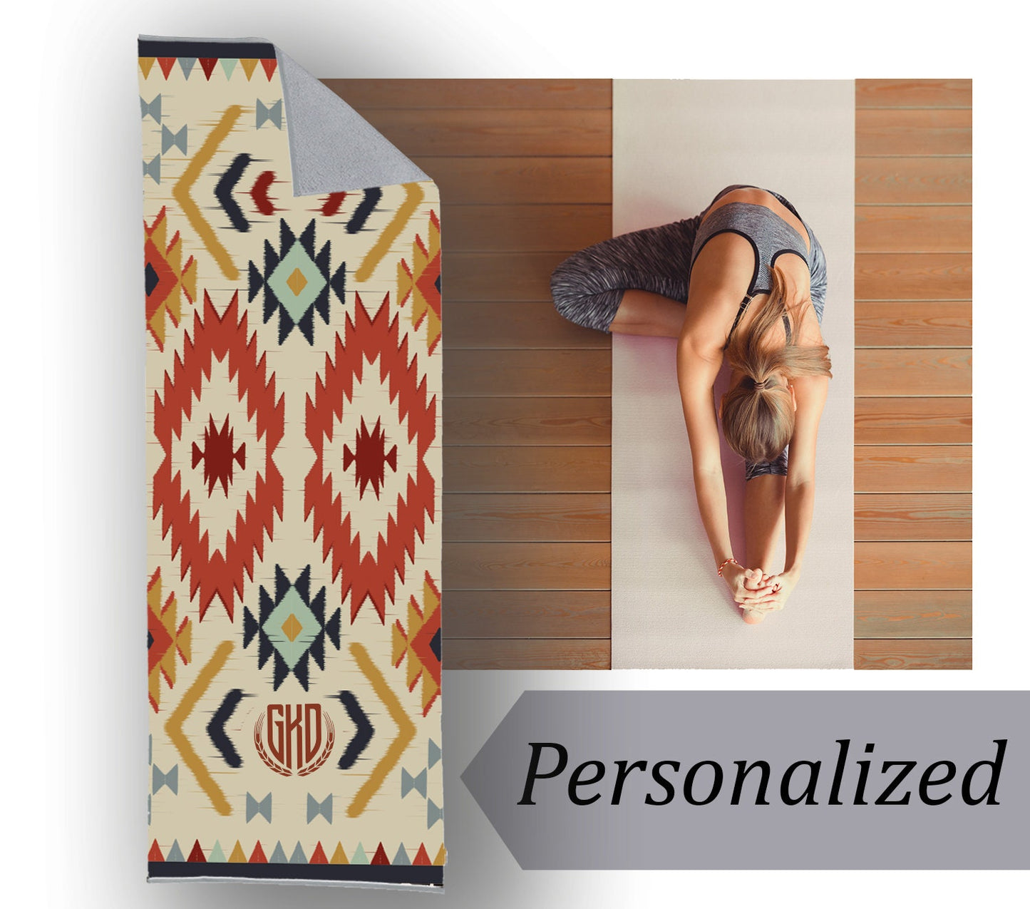 Peach Pattern Cute Yoga Mat, Yoga Accessories, Custom Personalized