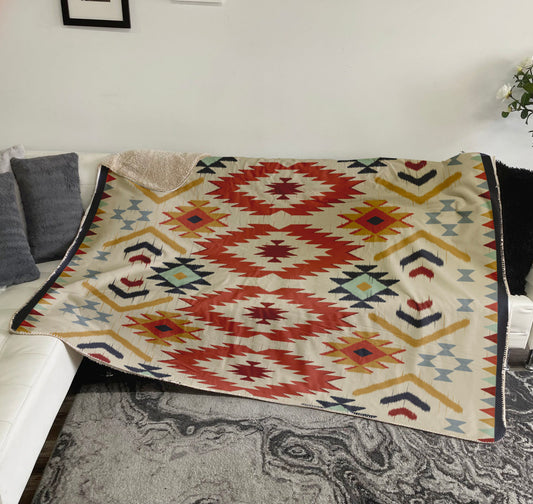 New Aztec geometric art, Ethnic abstract Design Blanket. Seamless pattern in tribal, Mexican style. ornament print Blanket