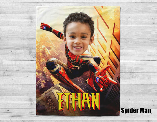 Kids Superhero Blanket, Personalized Kids Blanket, Custom Blanket For Boys, Superhero Blanket