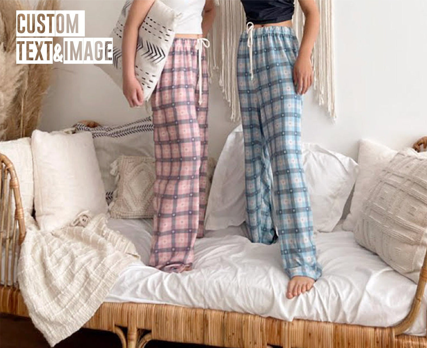 Personalized Women's Custom Print Flannel Pajama Pants