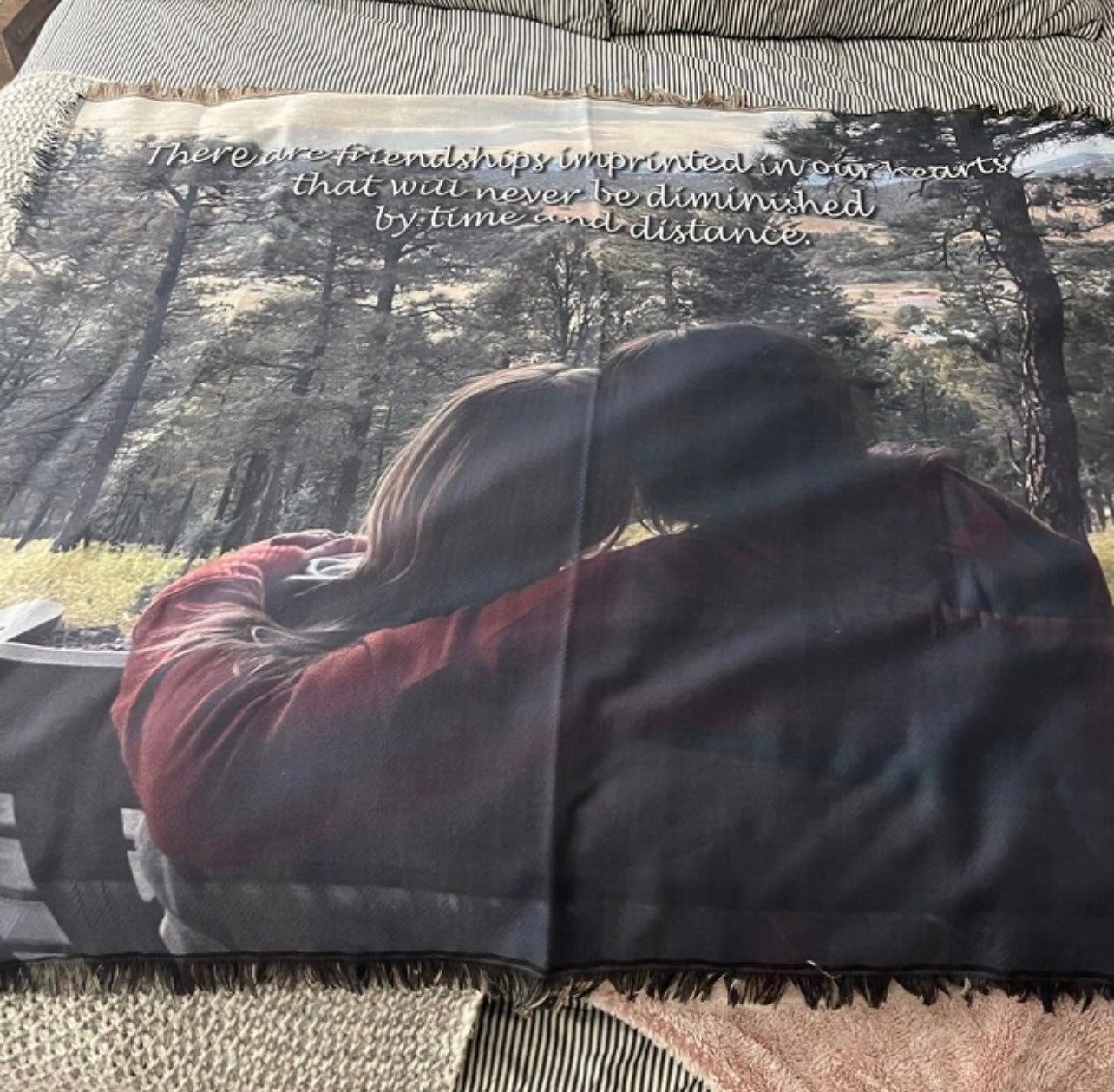 Personalized anniversary cotton online blanket throw