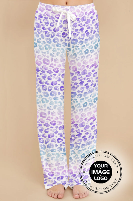 Watercolor paint Multi Leopard Pajama pants