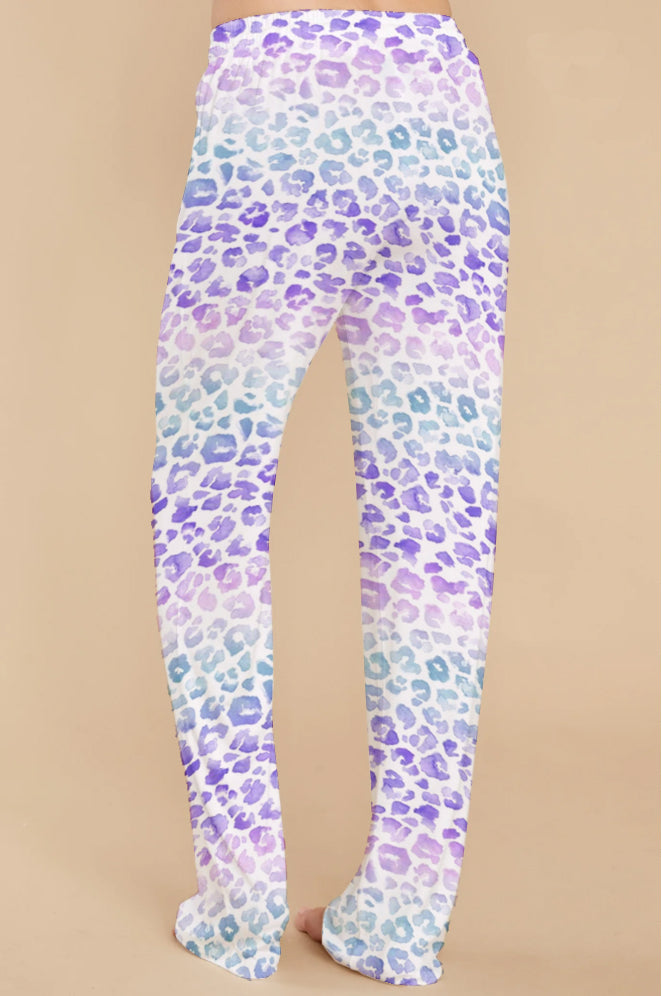 Watercolor paint Multi Leopard Pajama pants