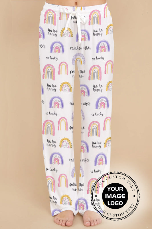 Watercolor Rainbow pattern Pajama pants