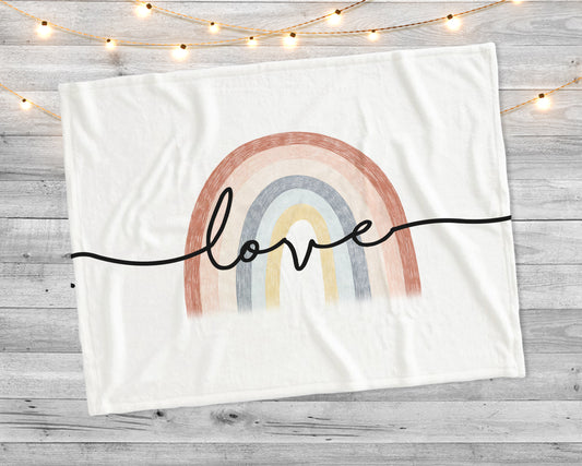 Love Rainbow Minky blanket
