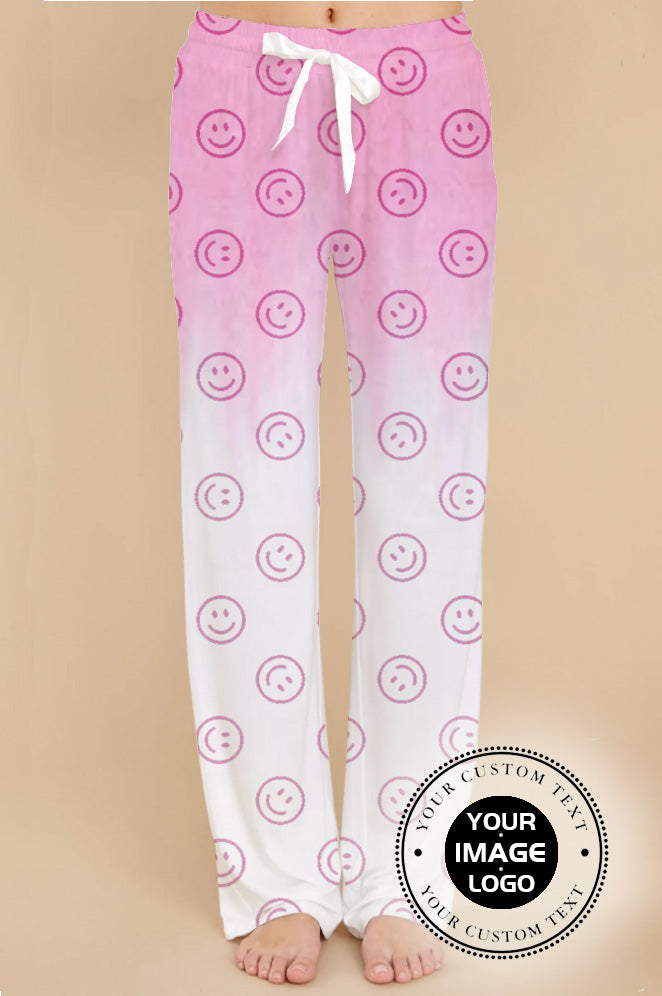 Tie-dye Smile pattern Pajama pants