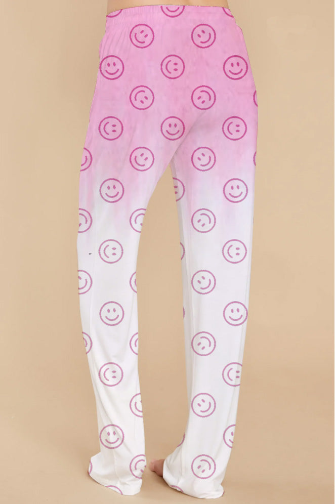 Tie-dye Smile pattern Pajama pants