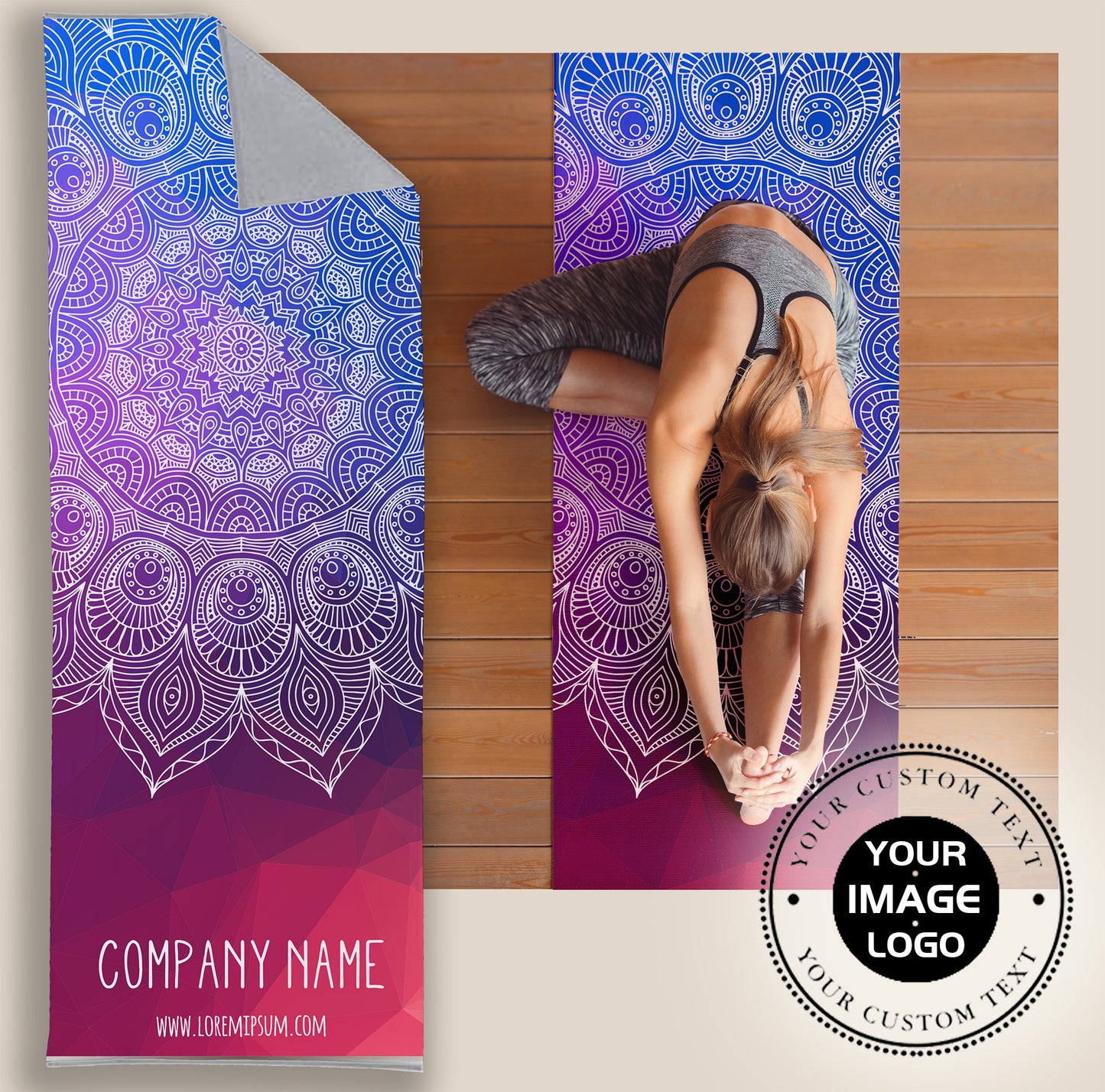 Round Ornament Pattern. Vintage decorative elements Yoga Mat Towel